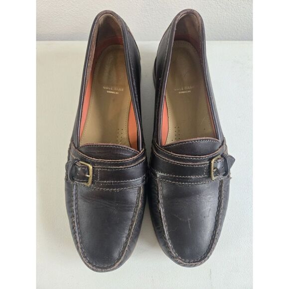 COLE HAAN GRAND OS PINCH HAND SEWN BROWN BUCKLE‎ PENNY LOAFER SHOES MENS 10 - Picture 2 of 11